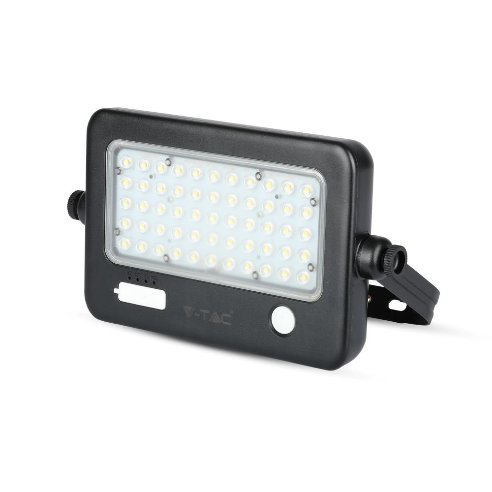 Projecteur solaire à LED VT-788-10 10 W - Double coussinet amovible - Corps noir - Code couleur 4 000 K - Blanc jour