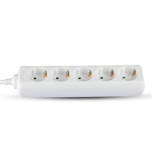 [8825] VT-1175-5 5WAYS SOCKET(3G1.5MM2 X 3M)POLYBAG WITH CARD-WHITE