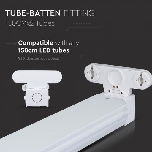 [6057] VT-15021 RACCORDS POUR TUBE LED 150CMx2 RACCORD À RÂTE IP20 (* Minimum 6 pièces par commande)