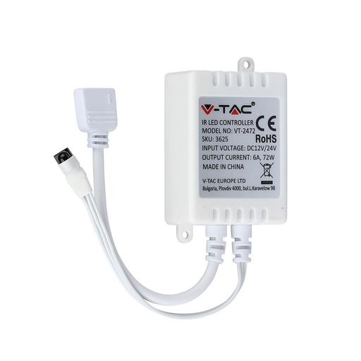 [3625] Contrôleur infrarouge VT-2472 72 W avec télécommande 24 boutons (rond)
