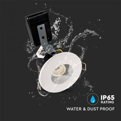 [3684] VT-702 GU10 DOUCHE BRANDWERENDE DOWNLIGHT ARMATUUR IP65-WIT