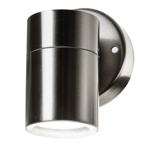 [7501] VT-7621 GU10 WANDAANSLUITING, ROESTVRIJSTALEN BEHUIZING - 1-WEG IP44
