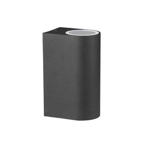 [7509] VT-7652 APPAREIL MURAL ÉLÉGANT GU10 (ALUMINIUM) ROND-NOIR 2 VOIES IP44