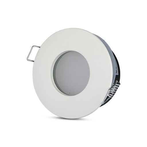 [3613] VT-787 GU10 FITTING ROND WIT IP44 - Ø75 mm - 84mm x 38mm