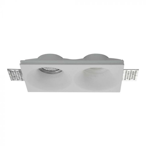 [6763] V-TAC VT-11012 Rechthoekige inbouw LED-spotfitting in gips voor 2 GU10/GU5.3 spots wit