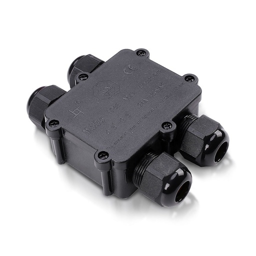 [5982] Bornier étanche noir à 4 broches VT-871 - Diamètre du câble (8-12 mm), IP68