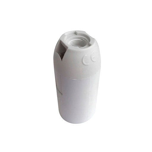 [8840] E14 LAMP HOLDER (POLYBAG+CARD)-WHITE WITH SPRING TYPE TERMINALS