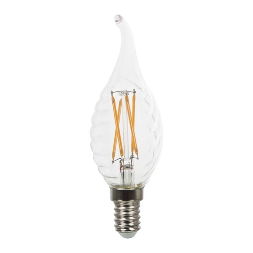 [43881] VT-1995D 4W TWIST CANDLE FLAME CROSS FILAMENT BULB  E14 DIMMABLE Colorcode 2700K-Warm White