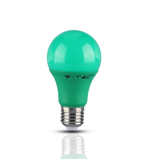 [7343] VT-2000 9W A60 LED GROENE KLEUR KUNSTSTOF LAMP E27 10 STUKS/KRIMPVERPAKKING Kleurcode 6400K-Koud Wit