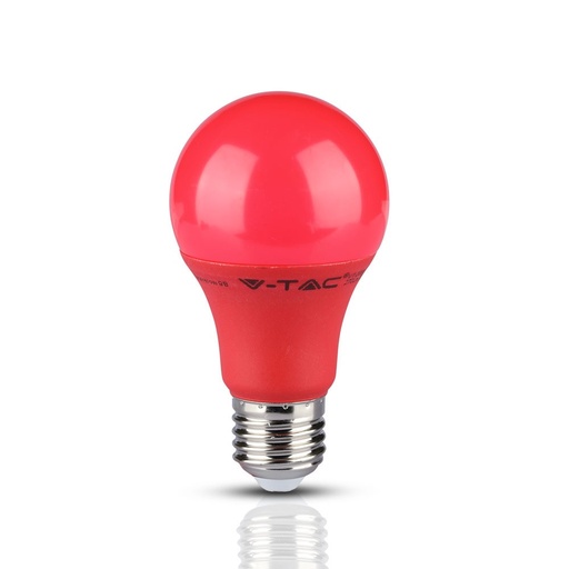 [7341] Ampoule LED VT-2000 9 W A60, couleur rouge, E27, 10 pièces, emballage rétractable, code couleur 3 000 K, blanc chaud