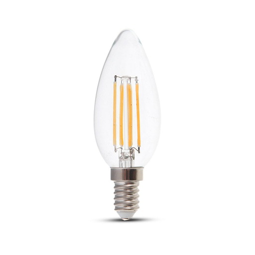 [7365] Ampoule à filament bougie VT-2174 4 W - Couvercle transparent E14 - Emballage blister - Code couleur 2 700 K - Blanc chaud