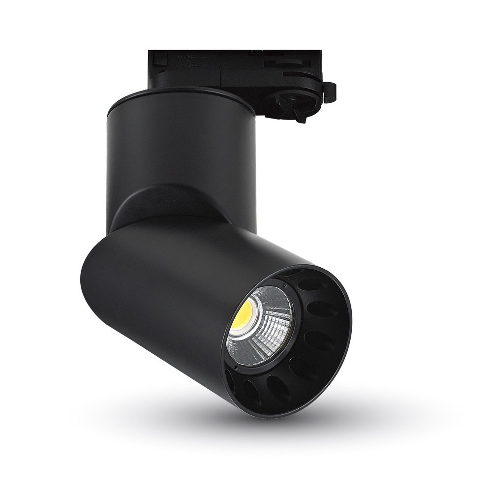 VT-4521T 20W LED-SPOORLAMP ZWARTE BEHUIZING ROND Kleurcode 5000K-Koud Wit