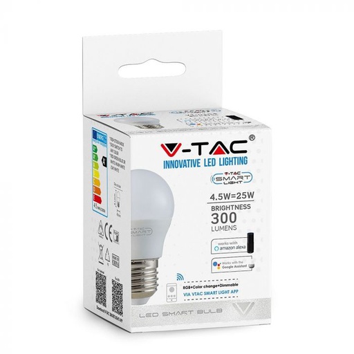 [2755] VT-5124 5W G45 BULB COMPATIBLE WITH AMAZON ALEXA AND GOOGLE HOME W-CW E27 Colorcode RGB+WW/CW