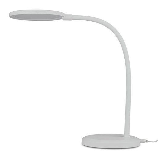 [8673] VT-7507 7W LED-BUREAULAMP MET WITTE BEHUIZING TRAPLOOS DIMMEND Kleurcode 3000K - Warm Wit