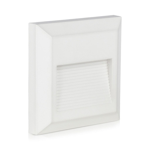 [1320] VT-1152 2W LED TRAPVERLICHTING WITTE BEHUIZING VIERKANT 124x124x27mm