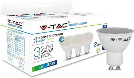 Projecteur SMD VT-2095 5 W - COUVERCLE LAITEUX, 3 pièces/paquet, GU10