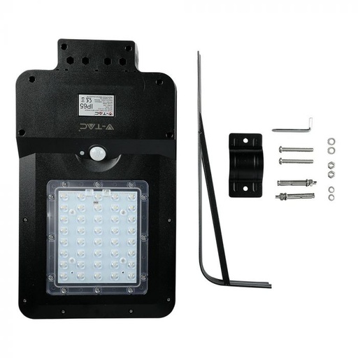 Lampadaire solaire à LED VT-ST15 15 W avec couvercle noir