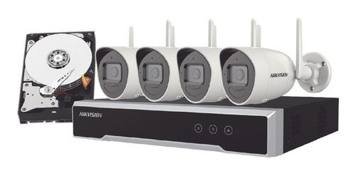 [NK44W0H-2T(WD)] HIKVISION Wi-Fi IP Kit 4 Bullet Cameras 4MP 2.8mm IR 30m + 1 NVR Wi-Fi 4 Channels + 1 Hard Disk 2 TB