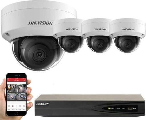 [TVIKIT5MP-13] Hikvision Surveillance Analog Kit 4x Camera Dome Antivandal 5 MP 2,8 mm - DVR 4K 4xChannel