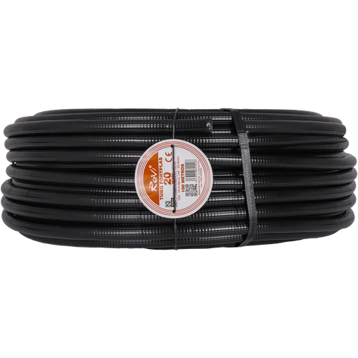 [PP20-100] Ø 20 mm PP-ribbelbuis met trekdraad – rol van 100 m