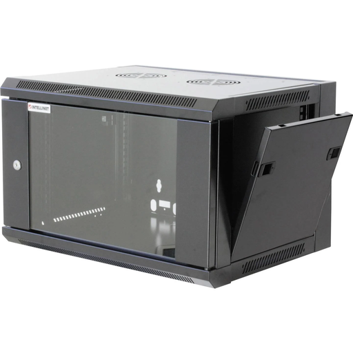 [711715] Intellinet 711715 19" Wallmount Cabinet, 6U, 450 mm Depth, Maximum Static Load 60 kg, Reversible Front Door