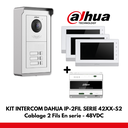 Dahua Apartment Set 3x IP Interface Buttons - 2 Wires - 48VDC + 3x 7" Color Monitor - Serial Wiring