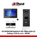 Dahua Villa Kit Module 1x Buttons IP - 2 Wires - Card Reader 48VDC + 7" Color Monitor Black Color