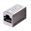 RJ-45 Mini Inline Coupler, Cat.6A (Class EA), shielded, silver