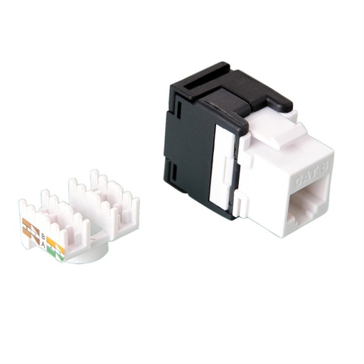 [26.99.0363] Prise Keystone VALUE, Cat.6 (Classe E), RJ-45, UTP, 180°, sans outil, blanche