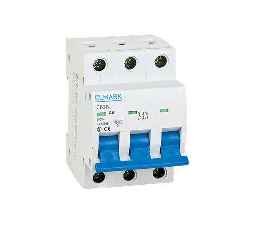 [41310C] MINIATUUR STROOMONDERBREKER C63N/10A 3P CURVE C