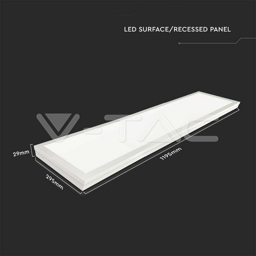 VT-6147 40W LED BACKLITE PANEEL 1200x300MM 2-in-1 Inbouw en opbouw Pack 6pcs