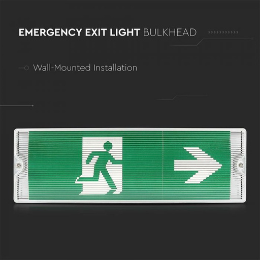 [83111] VT-543 3W LED EMERGENCY EXIT LIGHT(12 HOURS CHARGING)6400K IP65