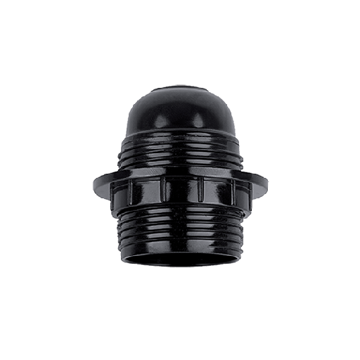 [99197] LAMPHOUDER MET RING BAKELIET E27 ZWART