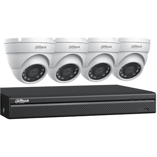 [CVI5MPKIT-4T1] DAHUA 4CH KIT HDCVI 5MP DVR 4CH &amp; 4X Camera Turret 5MP Binnen/Buiten - HD 1TB