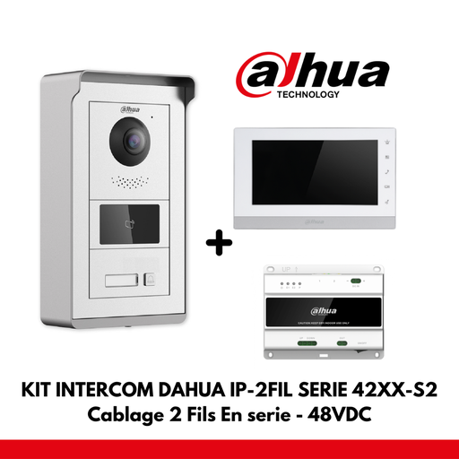  Dahua Villa Kit Module 1x Knoppen IP - 2 Draden - Kaartlezer 48VDC + 7&quot; Kleurenmonitor
