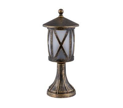 [96104MF/AB] ELMARK 96104MF/AB - PIED DE LANTERNE ERIK 104 1XE27 LAITON ANTIQUE H370