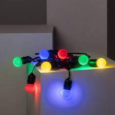 [AV-713-SMRGB] Guirlande LED intelligente RGB AV-713 (10 m) avec 15 ampoules G45 RGB 3,5 W, télécommande et câble supplémentaire IP54 de 3 m avec prise EU