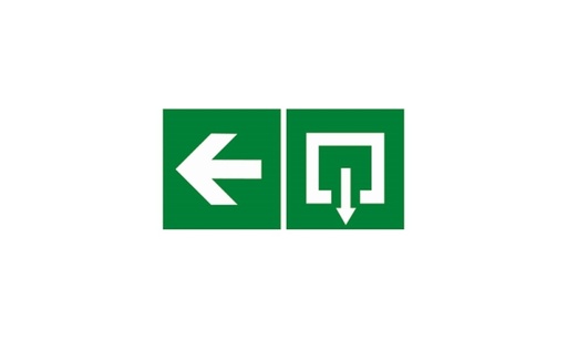 [LUZ-P3] PICTOGRAMME ADHÉSIF P3 200X100MM (FLÈCHE + BAS)