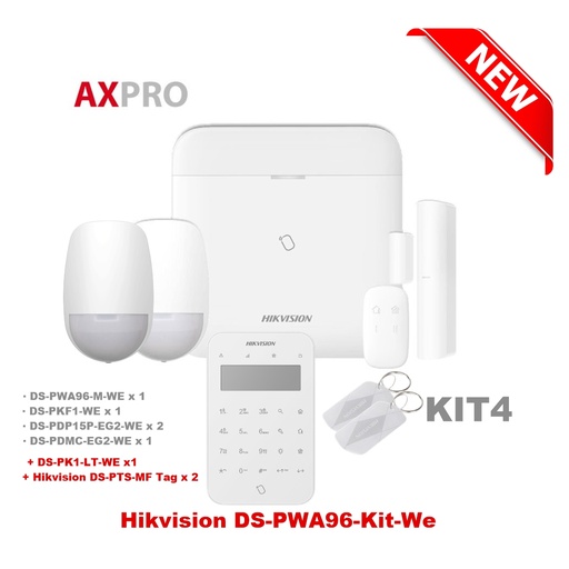 [PWA96-KIT04] Hikvision DS-PWA96-Kit-WE Draadloze Alarmkit 4