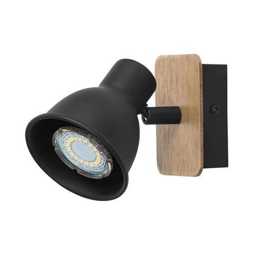 [955RIKO1W] RIKO SPOT 1XGU10 BOIS/NOIR