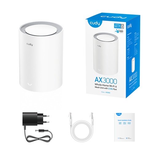 Cudy M3000_W (1-2-3-pack) Oplossing Wi-Fi 6 Mesh 2,5G AX3000