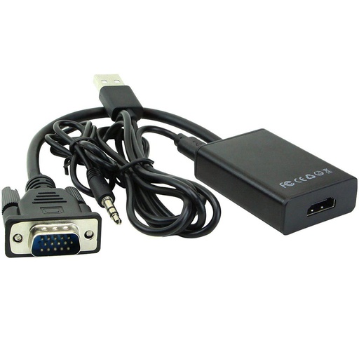 [VGATOHDMI] MicroConnect Convertisseur VGA vers HDMI avec alimentation USB et audio