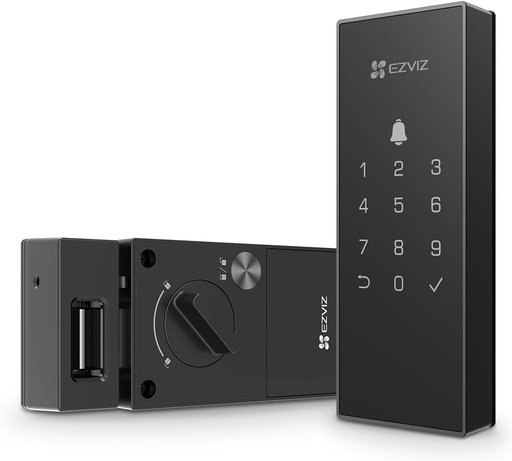 [CS-DL03] EZVIZ ‎CS-DL03(WP) Smart Door Lock with Built-in Bluetooth and Wi-Fi - Surface Mount Up to 50 Passwords