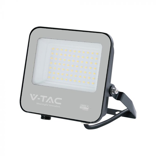 Projecteur VT-4455 50W, puce CREE, corps noir, verre gris, 135 lm/W