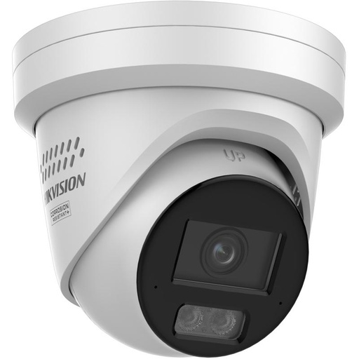 [DS-2CD2387G3-LIS2UY/SL-W] Hikvision DS-2CD2387G3-LIS2UY/SLHikvision 8MP Smart Hybrid Light met ColorVu WDR Turret Netwerk Camera met vaste lens, IR en wit licht , IP67, 2.8 mm, ingebouwde dual microfoon, NEMA 4X,AI ISP, audio I/O, alarm I/O, stroboscoop en audio-alarm