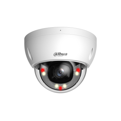 [IPC-HDBW2549E-S-IL(2.8)] DAHUA IPC-HDBW2549E-S-IL 5MP Smart Dual Light Dome WizSense IP-camera Vaste brandpuntsafstand 2,8 mm - IR &amp; witte led tot 30 m • SD-kaart • Microfoon • IP67 &amp; IK10 • Metaal