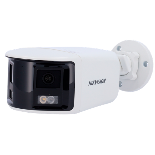 [DS-2CD1T83G2P-LIUF/SL] HIKVISION DS-2CD1T83G2P-LIUF/SL (2mm) Caméra Bullet IP  8 Mégapixel - Double objectif 2 mm vision panoramique Eclairage hybride 30 m | Sirène de dissuasion et feu clignotant Détection de mouvement 2.0 MicroSD Microphone et haut-parleur intégrés : PoE : IP67 