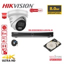 Kit caméra HIKVISION Acusense jusqu'à 4x- Éclairage hybride intelligent - Caméra Tourelle Blanche IP 4k-8MP Lumière stroboscopique active et alarme audio - Dual Microphone  -NVR Acusense NXI Series 4x canaux avec POE  jusqu'à 4x caméras IP