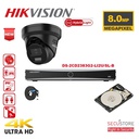 HIKVISION Acusense Camera Kit Up to 4x - Smart Hybrid Lighting - 4K-8MP Black IP Turret Camera with Active Strobe Light and Audio Alarm - Dual Microphones - Acusense NXI Series 4x Channel NVR with PoE for up to 4x IP Cameras (copy)