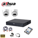 DAHUA 4CH KIT CCTV HDCVI 2MP  DVR 8CH & 2X Camera Indoor/Outdoor 2MP - HD 1TB